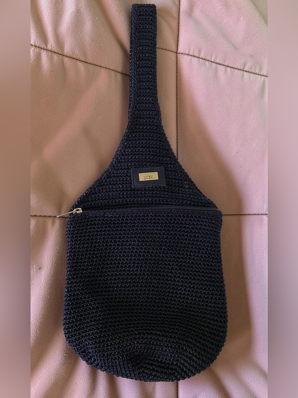 The Sak Black Crochet Sling Bag NEW